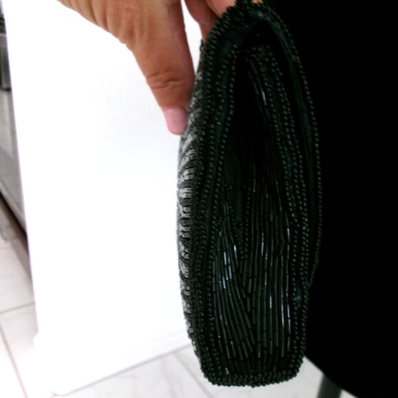 Vintage Beaded Art Deco Style Crossbody Purse Shoulder Bag Multi Color Black Red - Picture 5 of 13